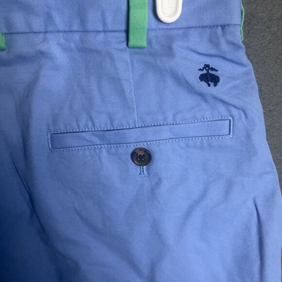 Brooks Brothers 346 Golf Pants Actual 35x30 Blue Green Colorblock Chino - Picture 5 of 8